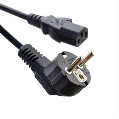 ΒΔΕ Πιστοποιημένο EU Standard Cee7/7 Euro Power Cord 1.5mm με C13 Κατάλληλο για ανθεκτικό υπολογιστή