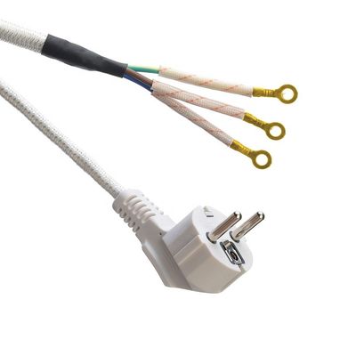 Πιστοποιημένο από την SNI 16A Plug Braided Power Cord Extension Cords for Laptops Καλώδιο προδιαγραφής H03RT-F 3x0.75-1.5MM2 Λευκό