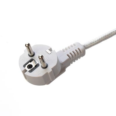 Πιστοποιημένο από την SNI 16A Plug Braided Power Cord Extension Cords for Laptops Καλώδιο προδιαγραφής H03RT-F 3x0.75-1.5MM2 Λευκό