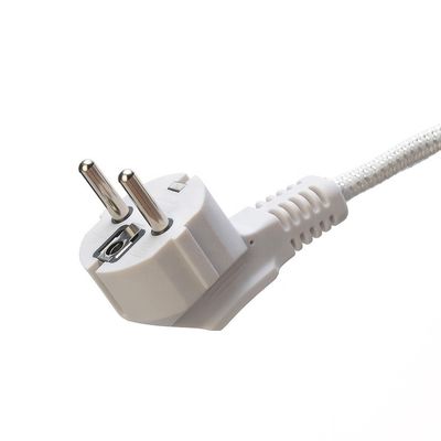 Πιστοποιημένο από την SNI 16A Plug Braided Power Cord Extension Cords for Laptops Καλώδιο προδιαγραφής H03RT-F 3x0.75-1.5MM2 Λευκό