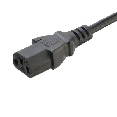 Εγγυημένο από την VDE Shucko CEE7/7 Συναρμολογητής με IEC C13 Συνδετήρα Ηλεκτρονικά καλώδια τροφοδοσίας υπολογιστή