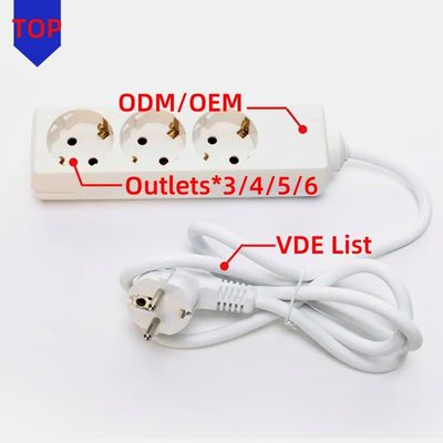 3m 3 Way Universal Extension Cable and Switch Socket for Multi Plug Power Socket Extension 3*0.75 Λευκό Προσαρμοσμένη επιλογή