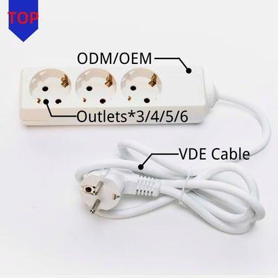 3m 3 Way Universal Extension Cable and Switch Socket for Multi Plug Power Socket Extension 3*0.75 Λευκό Προσαρμοσμένη επιλογή