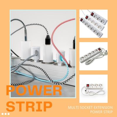3m 3 Way Universal Extension Cable and Switch Socket for Multi Plug Power Socket Extension 3*0.75 Λευκό Προσαρμοσμένη επιλογή