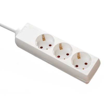Διαφορετικά πρότυπα 3*0.75mm καλώδιο ρεύματος Πολλαπλή πρίζα Ηλεκτρική πρίζα επέκταση 3 οδών καθολικό καλώδιο επέκτασης 250V/16A λευκό