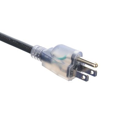 6 ft Βόρεια Αμερική ETL 3 Pin Heavy Duty εξωτερικό καλώδιο επέκτασης με φωτισμένο άκρο θηλυκό άκρο τύπου NEMA