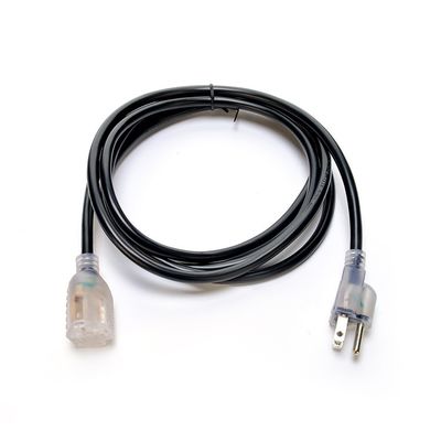 6 ft Βόρεια Αμερική ETL 3 Pin Heavy Duty εξωτερικό καλώδιο επέκτασης με φωτισμένο άκρο θηλυκό άκρο τύπου NEMA