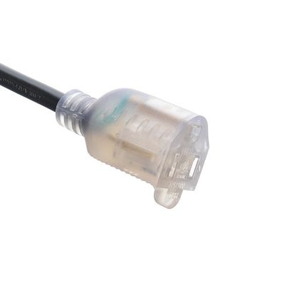 6 ft Βόρεια Αμερική ETL 3 Pin Heavy Duty εξωτερικό καλώδιο επέκτασης με φωτισμένο άκρο θηλυκό άκρο τύπου NEMA