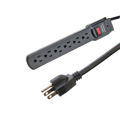 Άνδρας Τύπος Τύπου NEMA 5-15P ETL15A/125V 6 Ηλεκτρική έξοδος Ηλεκτρική επέκταση πρίζας πρίζας ηλεκτρικής τροφοδοσίας προστατευτής από υπερτάσεις για οικιακές συσκευές