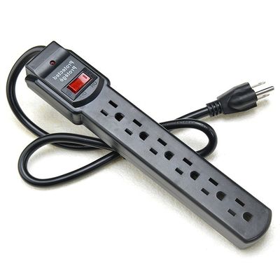 Άνδρας Τύπος Τύπου NEMA 5-15P ETL15A/125V 6 Ηλεκτρική έξοδος Ηλεκτρική επέκταση πρίζας πρίζας ηλεκτρικής τροφοδοσίας προστατευτής από υπερτάσεις για οικιακές συσκευές