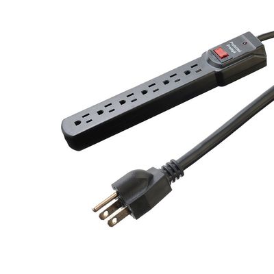 Άνδρας Τύπος Τύπου NEMA 5-15P ETL15A/125V 6 Ηλεκτρική έξοδος Ηλεκτρική επέκταση πρίζας πρίζας ηλεκτρικής τροφοδοσίας προστατευτής από υπερτάσεις για οικιακές συσκευές