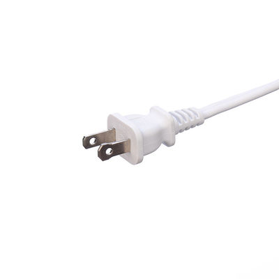 Λευκό ETL Standard 2 Pin Plug με 18 AWG καλώδιο Nema 1-15p έως 1-15r αρσενικό σε θηλυκό καλώδιο επέκτασης με 13A ονομαστικό ρεύμα