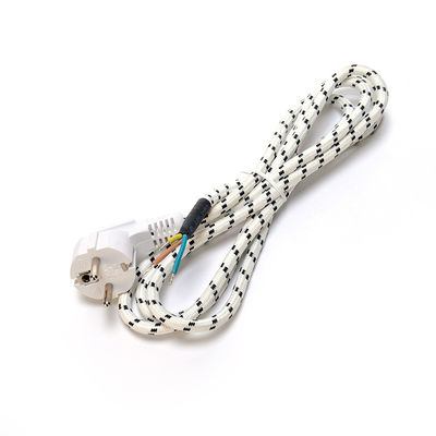 VDE Standard Power Cord για ατμό σίδηρο Εμπορικό ονομαστικό ρεύμα 16A 3 άκρη βαμβάκι πλεγμένο καλώδιο επέκτασης AC