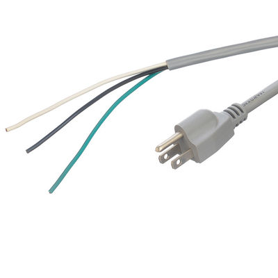 Εμπορικό καλώδιο ηλεκτρικής ενέργειας ETL 14 AWG ανοικτό τέλος για φορητό υπολογιστή 15A NEMA-15P 3 φάσης Plug Extension Cord Universal Socket Branded Power Cable