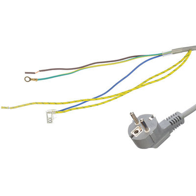 Δικτυακό καλώδιο ηλεκτρικής ενέργειας Eu Plug με ανοιχτά άκρα απογυμνωμένα δαχτυλίδια H05vv-f 3g1.0mm2 Cee7/7 Euro Δικτυακό καλώδιο ηλεκτρικής ενέργειας 1.5mm και τυποποιημένη γείωση