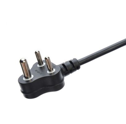 16A 3 Pin Plug Power Cords Νότια Αφρική SABS Πρότυπο για οικιακές συσκευές Μαύρο προβολέα φορητού υπολογιστή Εμπορικός τύπος άκρου αρσενικού