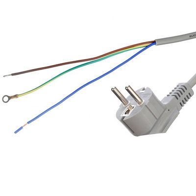 16A Plug VDE H05vv-f 3g1.0mm2 Σύρμα απογυμνωμένο με ανοιχτό άκρο Προσαρμοσμένο AC Ηλεκτρονικό ρεύμα Euro Cord Καλύτερο καλωσόρισμα