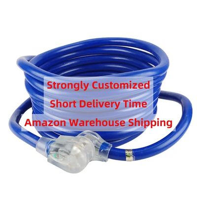Εξωτερικό Yard Party 125V 15A NEMA 6-50P/R βαρύ φορτίο 1/3/5/6/20FT 50M φωτισμένο άκρο μπλε πολλαπλό Rv καλώδιο επέκτασης καλώδιο ρεύματος