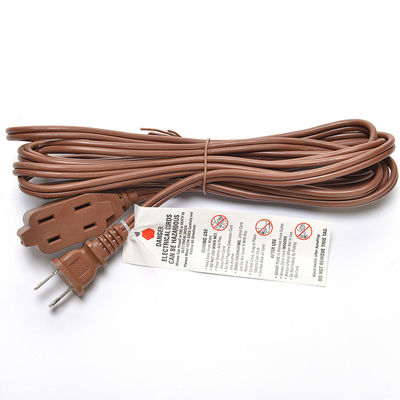 18AWG ETL Pararell Wire AC Power Cord with Switch and Socket Extension Cord Brown ETL Standard PVC Jacket USA 2 Prong Ηλεκτρικό καλώδιο με διακόπτη και πρίζα