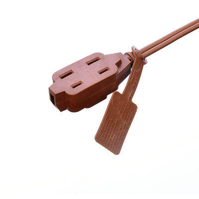 18AWG ETL Pararell Wire AC Power Cord with Switch and Socket Extension Cord Brown ETL Standard PVC Jacket USA 2 Prong Ηλεκτρικό καλώδιο με διακόπτη και πρίζα
