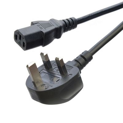 Εμπορική πρίζα εναλλασσόμενου ρεύματος IEC60320 C19 Σύνδεσμος 3 πινών Γραμμή μολύβδου λωρίδας Σύρματος τροφοδοσίας UK BS Standard 3 Prong Supply IEC καλώδιο