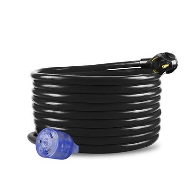 30Amp Heavy Duty RV Extension Cord 10 AWG ETL 50ft TT-30P έως TT-30R με LED δείκτη και εύκολο σχεδιασμό αποσύνδεσης