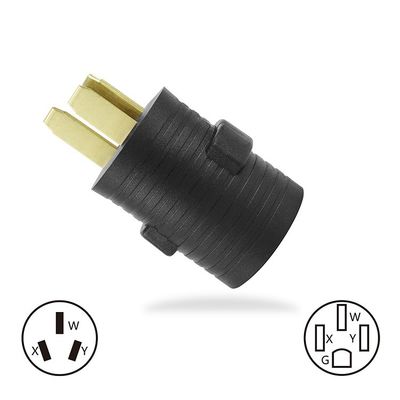 20A Κατηγοριοποιημένο ρεύμα NEMA 14-30P έως 10-50R 30 Amp αρσενικό σύμπλεγμα σε 50 Amp θηλυκό προσαρμογέα δέκτη για γεννήτρια συγκόλλησης στεγνωτήρα