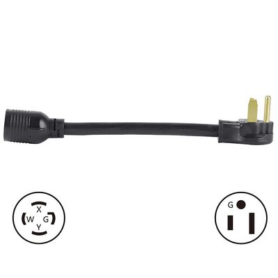 20A Κατηγοριοποιημένο ρεύμα NEMA 14-30P έως 10-50R 30 Amp αρσενικό σύμπλεγμα σε 50 Amp θηλυκό προσαρμογέα δέκτη για γεννήτρια συγκόλλησης στεγνωτήρα
