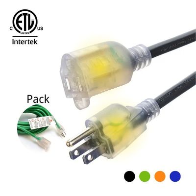 250V Ρυθμισμένο 12/3 50 ft Ανερόστερο βαρύ καλώδιο επέκτασης με φωτισμένο δείκτη