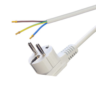 Euro Standard VDE Power Cord Cee7/7 Plug with Terminal Stripped Ended 16A/250V H05vv-f Φεγγαρό καλώδιο PVC Εμπορικό