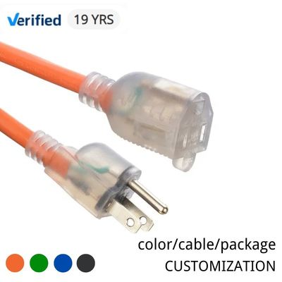 12/3 SJTW Heavy Duty 3 Prong Orange αρσενικό θηλυκό NEMA Τέλος Τύπος ETL 12 Gauge NEMA5-15 Σύρμα επέκτασης για εξωτερικά εμπορικά