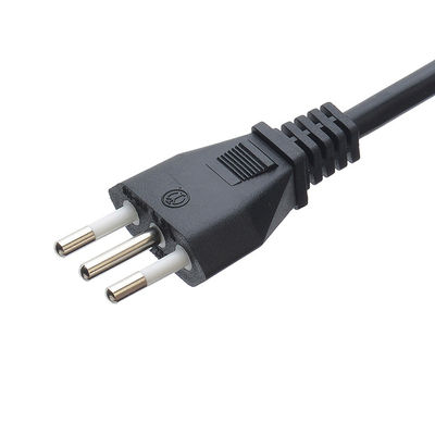 Εμπορικός 3 Pin 16A Plug C5 Clover Connector Μαύρο Ιταλία Στερεό Cord Διεύρυνσης Leads IMQ Power Cord H05vv-f 3g 0.75mm2