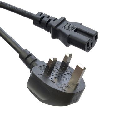 Δίκτυο SDK Βρετανία BS Standard C5 C19 Connector 3 Pin Line Lead Strip Wire Power Cord 3 Prong Ac Cord Supply IEC Cable Μαύρο