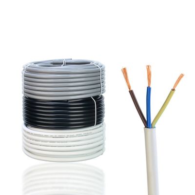 Βιομηχανική SNI/VDE Εγκριθείσα H03vv-f/h05vv-f/h07vv-f Ευέλικτο μανδύα PVC 3x1.5mm2 Χαλκιδικά καλώδια για καλωδίωση σπιτιών