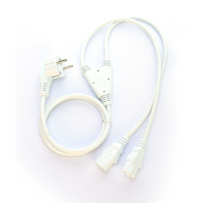 Πιστοποιημένο SNI 2 Πιν με επαφή γης Schuko Plug σε 2XC13 Γυναίκα Τύπος Y Splitter Δυναμικό Σύρμα SNI Σύρμα επέκτασης 250V / 16A