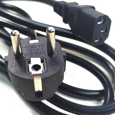 ΒΔΕ Πιστοποιημένο EU Standard Cee7/7 Euro Power Cord 1.5mm με C13 Κατάλληλο για ανθεκτικό υπολογιστή