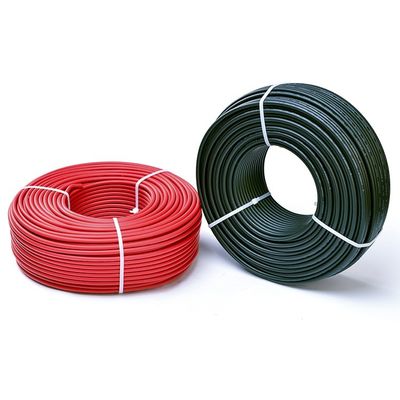 1x4mm2 XLPE Απαλλαγμένο από αλογόνες ηλιακό καλώδιο συνεχούς ενέργειας για φωτοβολταϊκά πάνελ TUV Εγκριθείσα κατηγορία 5 Ευέλικτο κονιοποιημένο χαλκό μήκος 100M/1roll