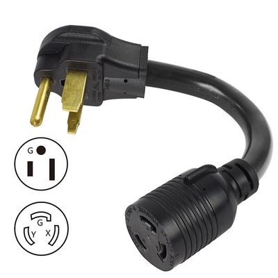 Διορισμένη τάση 250V 30Amp Twist Lock 3 Prong Male Plug για L6-30R 50Amp 3 Prong Female Generator RV Power Cord