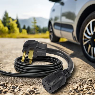 Γαλάζιο 4 άκρο 50 έως 30 Amp NEMA L14-30P Κλειδώνοντας αρσενικό σύμπλεγμα για NEMA 14-50R Γυναικεία RV Generator Adapter Cord για EV Camper