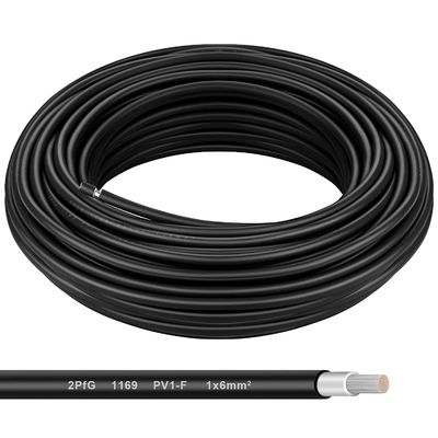 Καλώδιο ηλιακής ενέργειας χαμηλής τάσης 4,0 mm PVC μονωτικό καλωδίου χαλκού για το ηλιακό καλώδιο