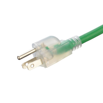 ETL 12/3 AWG Προσαρμοσμένο καλώδιο επέκτασης από καθαρό χαλκό με φως για το φεστιβάλ Yard PVC υλικό μπουφάν και τύπος θηλυκού τερματισμού NEMA