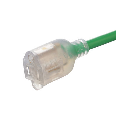 ETL 12/3 AWG Προσαρμοσμένο καλώδιο επέκτασης από καθαρό χαλκό με φως για το φεστιβάλ Yard PVC υλικό μπουφάν και τύπος θηλυκού τερματισμού NEMA