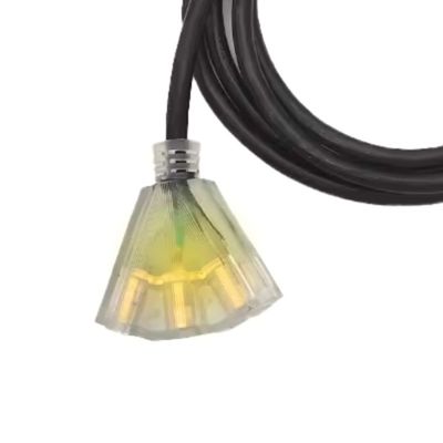 20A/250V SJTW Heavy Duty Μαύρο καλώδιο επέκτασης με 3 άκρα και υποστήριξη εξωτερικού φωτισμού Προσαρμόσιμη επιλογή χρώματος