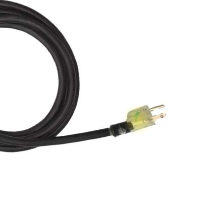 20A/250V SJTW Heavy Duty Μαύρο καλώδιο επέκτασης με 3 άκρα και υποστήριξη εξωτερικού φωτισμού Προσαρμόσιμη επιλογή χρώματος