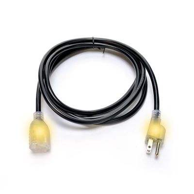 25 ft Heavy Duty Outdoor Extension Cord με φωτισμένη άκρη και ευέλικτο ανθεκτικό στο κρύο 3 άκρες ηλεκτρικό καλώδιο IP22 IP επίπεδο