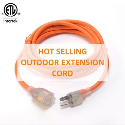 15 FT 12/3 Gauge LED φωτισμένο άκρο SJTW 15 Amp/125V/1875W Πορτοκαλί εξωτερικό μπουφάν βαρύ καλώδιο ισχύος για εσωτερικό / εξωτερικό