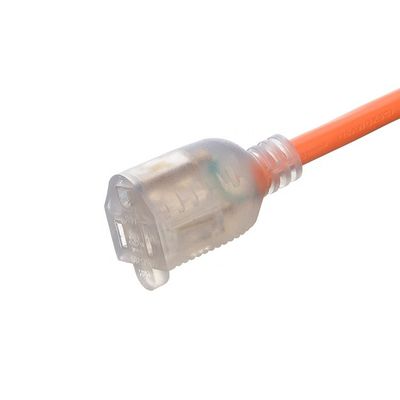 15 FT 12/3 Gauge LED φωτισμένο άκρο SJTW 15 Amp/125V/1875W Πορτοκαλί εξωτερικό μπουφάν βαρύ καλώδιο ισχύος για εσωτερικό / εξωτερικό
