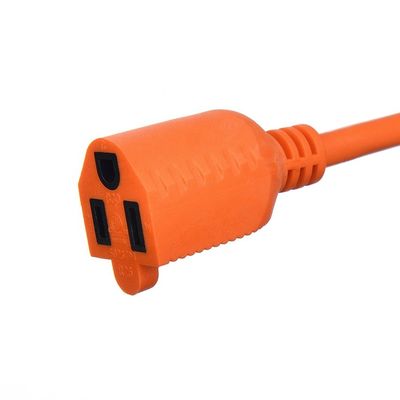 Τύπος τερματισμού / 15ft Heavy Duty Power Cord In 3 Prong16 SJTW AWG σε εξωτερικά κεραμίδια με Nema-15 Orange Plug για καλώδια επέκτασης
