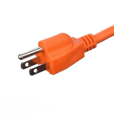 Τύπος τερματισμού / 15ft Heavy Duty Power Cord In 3 Prong16 SJTW AWG σε εξωτερικά κεραμίδια με Nema-15 Orange Plug για καλώδια επέκτασης