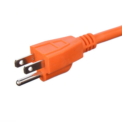 Τύπος τερματισμού / 15ft Heavy Duty Power Cord In 3 Prong16 SJTW AWG σε εξωτερικά κεραμίδια με Nema-15 Orange Plug για καλώδια επέκτασης